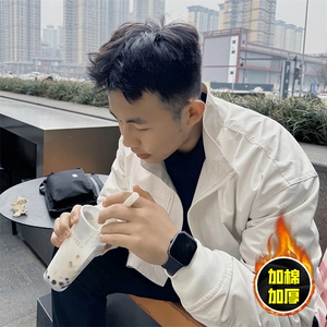 现货秋冬季美拉德立领飞行立领夹克boxy廓形棉衣高街加厚加棉外套图片