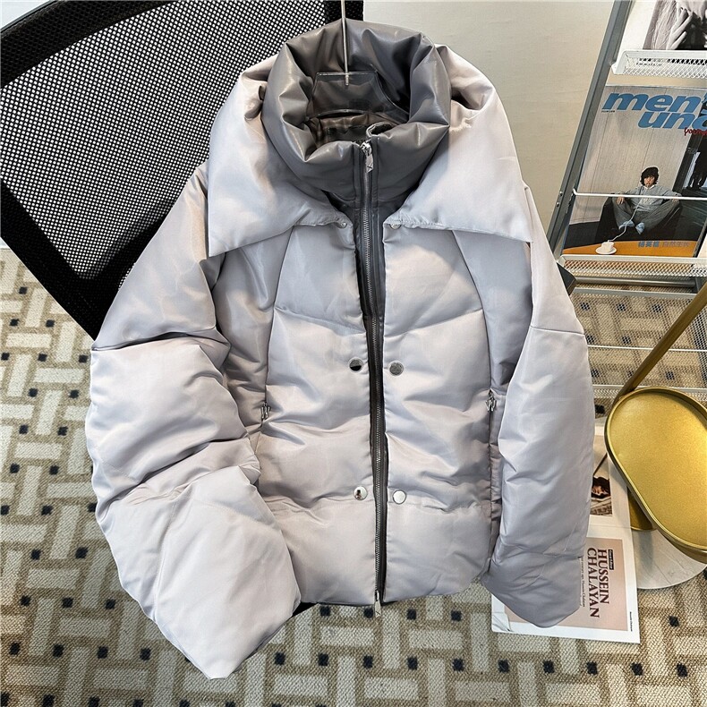冬季PU皮拼接假两件棉衣男双层加厚宽松棉服外套M8023-P128,男装棉衣,星座1001-1