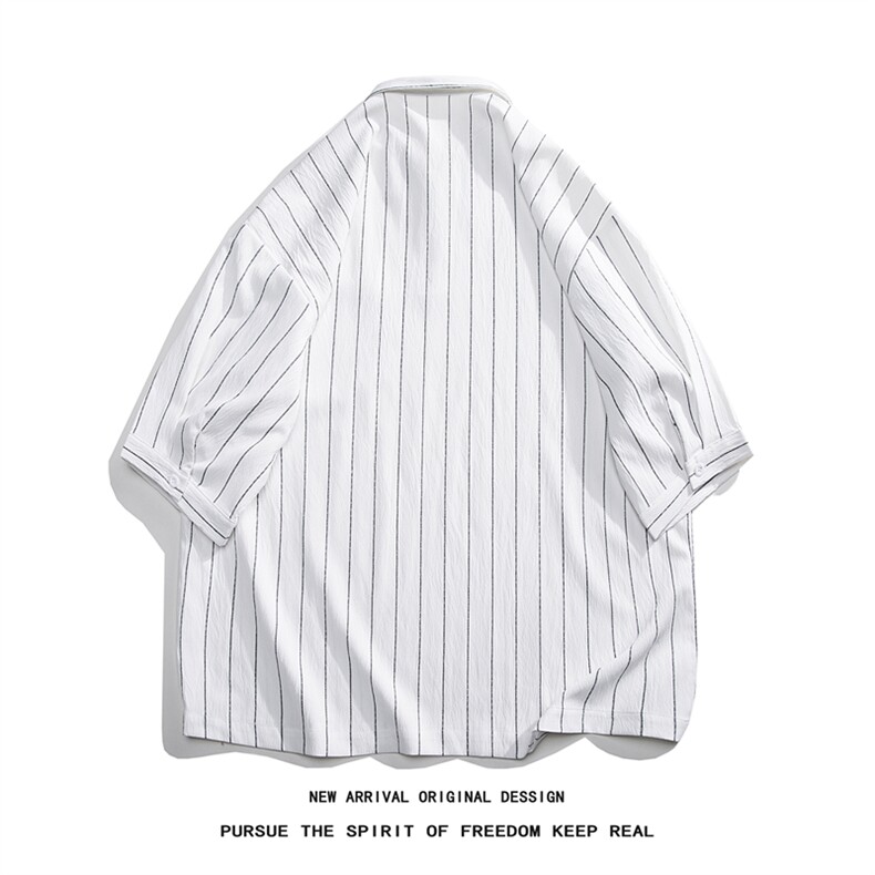 C8080/P35新款夏季个性条纹polo衫衬衣男大码宽松衬衣简约上衣男,男装Polo衫,电商A141