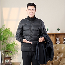 跑量大货秋冬鹅绒中老年连帽羽绒服保暖纯色加厚318-p280，男装羽绒服，星座1602B（原101B-1）