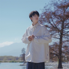 长袖衬衫男士春秋季日系全棉宽松潮流工装休闲B225-C6049-P65-X79，男装衬衫，电商B225