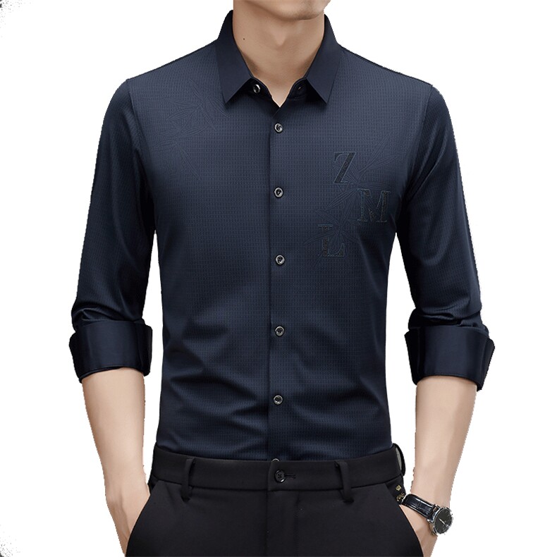 DJ610钱塘2020-3秋季新款时尚休闲商务简约中年男士衬衫P75,男装衬衫,钱塘207-3