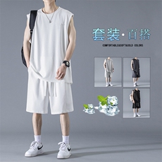 垂顺时尚运动夏季无袖背心两件套潮流舒适薄款TZ80-特批63控109，男装背心/马甲，星座718