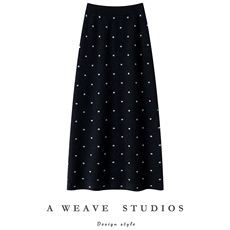 秋冬新款波点针织半身裙时尚休闲风，女装半身裙，亿嘉羊绒