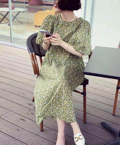 夏季新款孔雀花连衣裙，女装连衣裙，冰雪兒