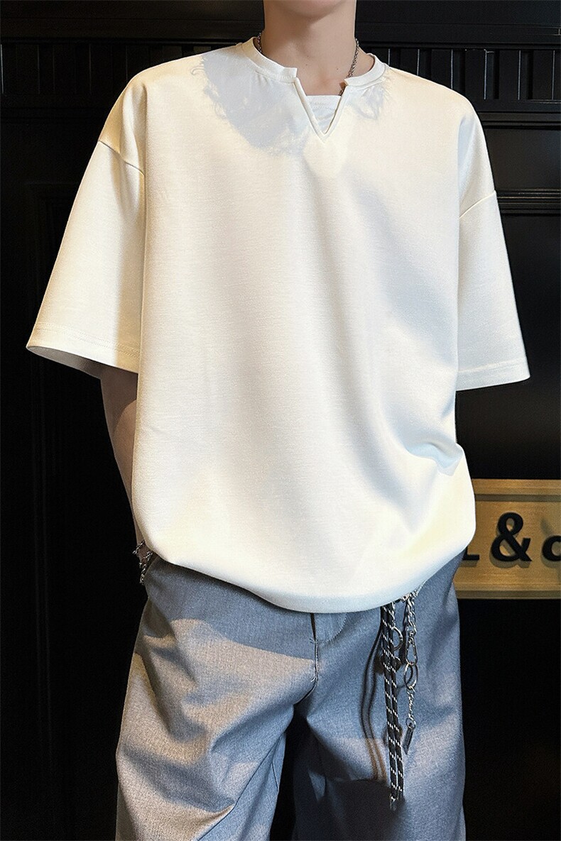 8XL-M特大码短袖男假两件五分袖高品质空气层宽松上衣DX321P35,男装T恤,电商D206-1