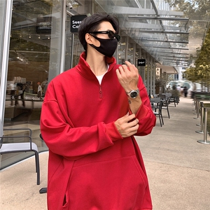 1360克重磅半拉链POLO衫50%棉50%涤纶大码M-5XL卫衣男WY77077P65图片
