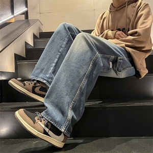 美式复古牛仔裤宽松直筒裤男潮牌工装做旧休闲长裤子N05099-P45图片