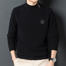 2023冬装厚纯羊毛毛衣男中青年圆领针织衫爸爸装上衣ZSZ5506-P200图片