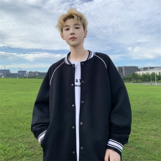 高品质夹克男!400克重磅美式开衫卫衣休闲百搭棒球服BQ55099特p65，男装夹克，星座610B-1
