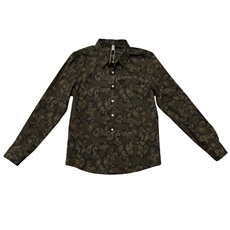 复古腰果花男士衬衣2024春秋季新款卡其色A368-CS9919-P68，男装衬衫，电商A368