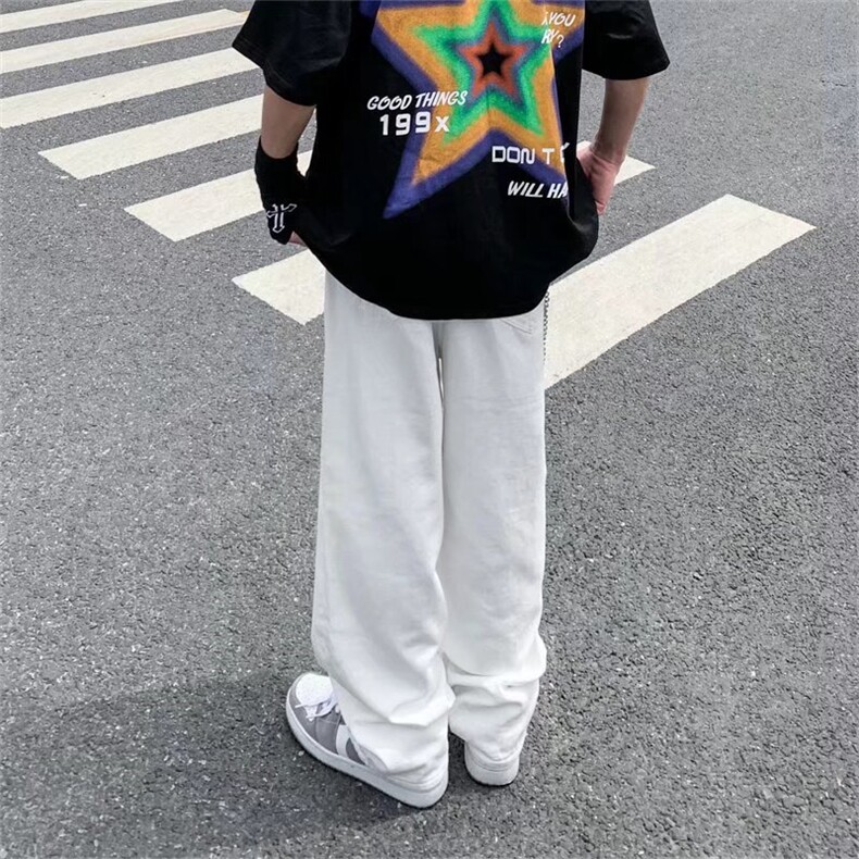 青春流行直脚原宿宽松直筒拉链牛仔裤GT027P45,男装牛仔裤,星座1116-2