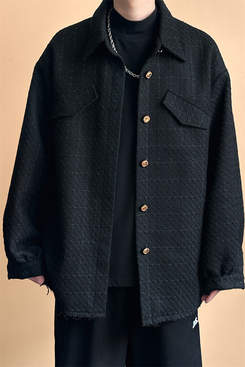 新款现货高品质羊毛呢料外套小香风中长款夹克A351-AJ2507-p110,男装夹克,电商A351
