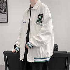 2023秋装潮刺绣设计百搭夹克中性风男女韩版棒球服外套8007-P85，男装夹克，电商A441-1
