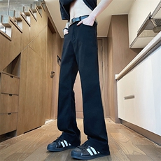 cleanfit拉链开叉牛仔裤男高级感美式高街微喇叭直筒裤100766-p45，男装牛仔裤，星座1008