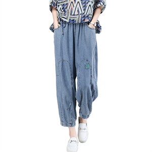 薄款天丝牛仔女2025夏季新款大码遮肉显瘦中年妈妈休闲图片