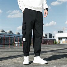 2021春秋季新款纯棉休闲裤男韩版宽松小脚裤九分工装裤DS885T，男装休闲裤，电商A102
