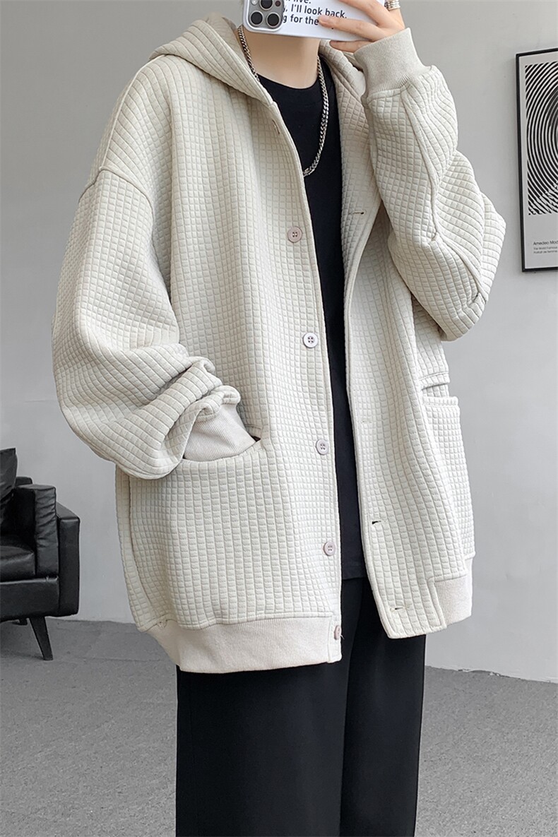 M~8XL开衫夹克/连帽卫衣大码连帽重磅秋冬加厚休闲外套KS2102P80,男装夹克,电商B238