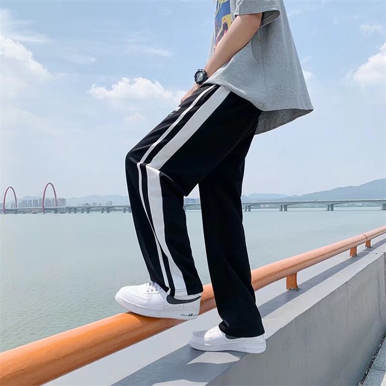 休闲裤男潮流宽松垂感拖地夏季薄款男裤美式高街运动裤K0103-P30,男装休闲裤,星座308B-1