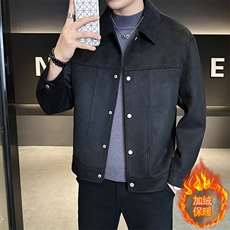 JK903R-P145秋冬时尚男士麂皮绒痞帅青年外套加绒加厚夹克衫，男装夹克，星座507A（原星座306B-2）