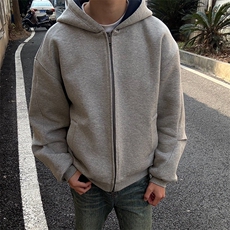 抖音得物高品质二开25秋冬美式重磅宽松结构双面连帽卫衣外套W68，男装卫衣，电商A486