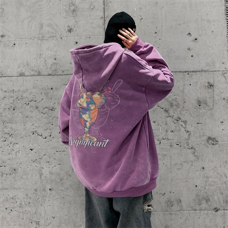 美式重磅水洗复古连帽卫衣潮流大码潮牌做旧XZ517A-BK6671-P68,男装卫衣,星座517A
