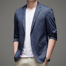 2023新款西服男春秋季宽松薄款小西装中年男士商务休闲时尚外套，男装西服，电商B212（原钱塘6029）