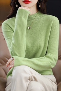 羊毛衫女2025秋季新款半高领羊毛衫百搭宽松毛衣针织打底衫大码图片