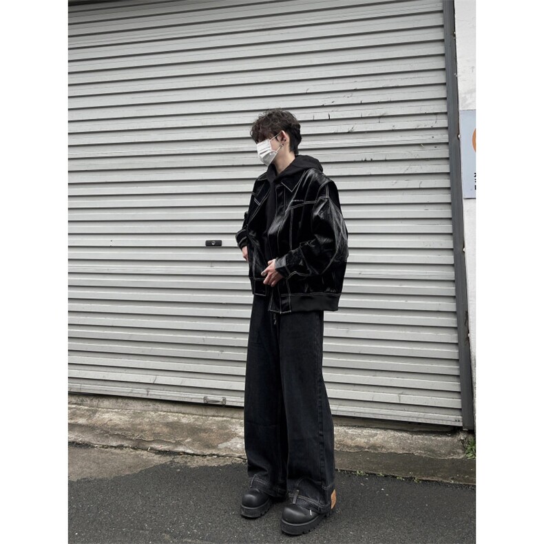 【有货】cleanfit皮衣外套男春秋高级感痞帅飞行员夹克W190CC-P92,男装夹克,星座1007（原301D）