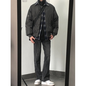 现货！假两件毛呢格子拼接夹克棉衣 1005-MY023-P98图片