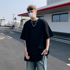 T恤标准ins青春流行文艺夏季圆领时尚潮牌潮五分袖男潮流，男装T恤，星座716-2