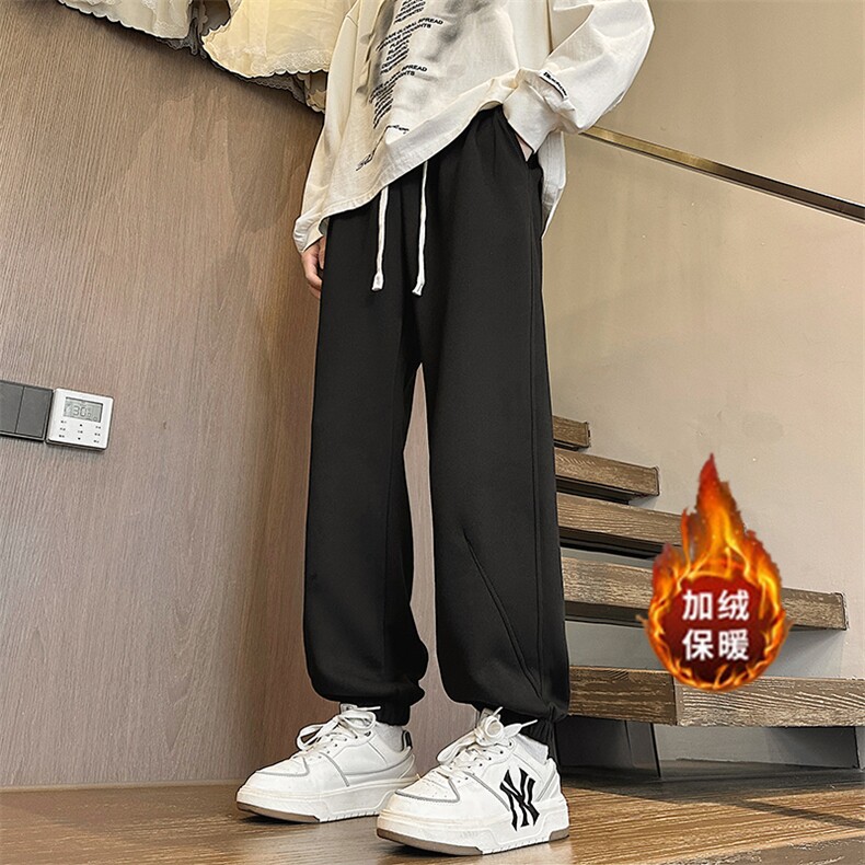 加绒加厚运动裤束脚卫裤M-4XLK823-1特P43加绒K823特P49,男装休闲裤,电商A309