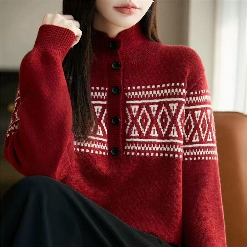 毛衣女冬季加厚外穿内搭套头圆领短款小个子时尚针织衫打底衫上衣，女装针织衫/毛衣，暖姿羊绒