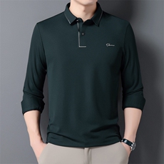 XL-P108男式秋季新款长袖T恤男时尚休闲男装翻领简约体恤，男装T恤，电商B360