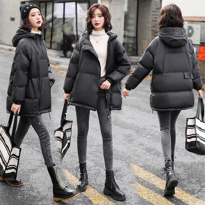 2020冬新款宽松大码双拉羽绒服卫衣衣时个性潮流面包服子，女装羽绒服，辉之琳