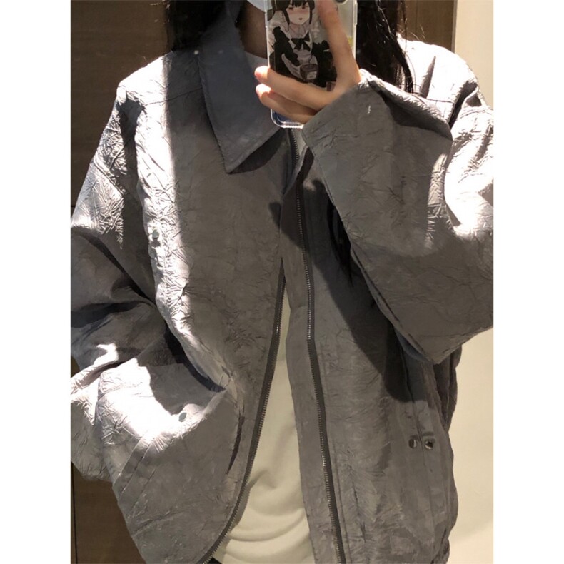 【有货】cleanfit短款褶皱外套男款春秋高级感痞帅夹克W186LL-P72,男装夹克,星座1007（原301D）