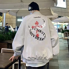 新款春秋冬季潮流印花字母休闲宽松棒球服夹克男女百搭学生外套潮，男装夹克，星座1210-1