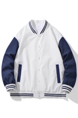 棒球服外套立领落肩撞色男女潮流学院风春秋款拼接上衣258-P40，女装短外套，星座1403A