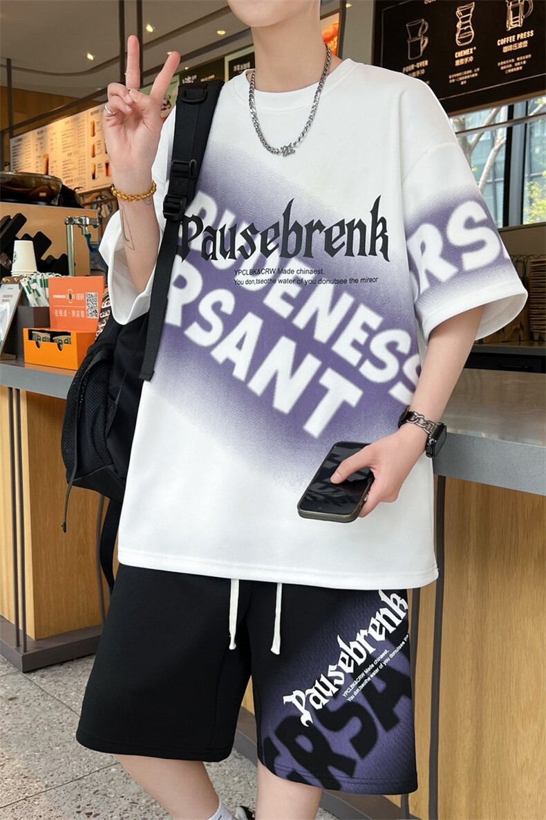 夏季短袖短裤运动套装青少年两件套6160特P40,男装牛仔裤,电商A309