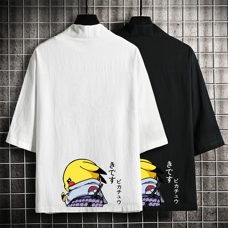 HF59036-P40风汉服男开衫外套七分袖道袍网格挂拍,男装民族服装,电商A040A