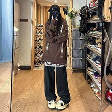美式复古毛衣外套男ins潮高街宽松休闲情侣鹿皮绒针织衫MY540-P48，男装针织衫/毛衣，星座1008