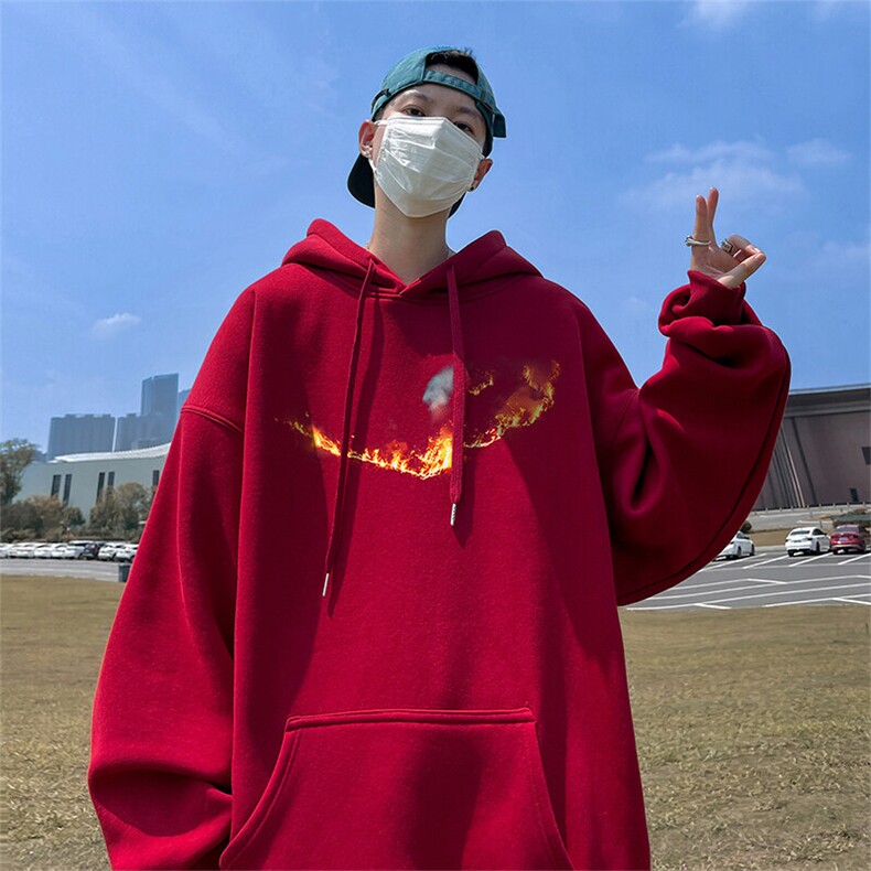 抖音得物供货可提供视频春装重磅美式宽松连帽卫衣DL2453,男装卫衣,电商A486-1