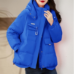 现货羽绒服女连帽新款短款小个子面包服时尚宽松休闲保暖轻暖外套图片