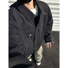 男士夹克外套春季2025新款高级感韩版潮流斜纹辑明线短款翻领工装，男装夹克，星座601-1