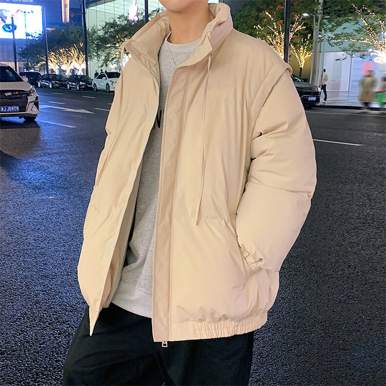 港风潮牌新款可拆卸袖子立领棉服潮流保暖棉衣M087-P105控159,男装棉衣,星座717