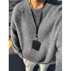 秋季美式潮流小众宽松少年感针织衫男生慵懒风百搭打底衫圆领毛衣，男装T恤，星座506A