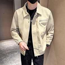 潮流皮衣外套男春秋季复古百搭拉链宽松机车服pu皮夹克潮JK2590，男装夹克，星座301B-1