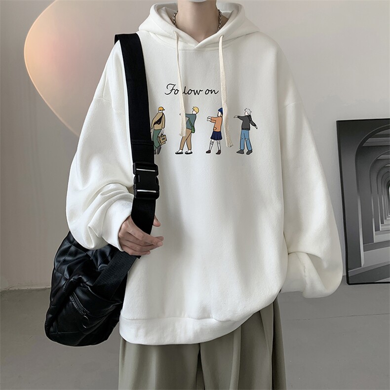 连帽卫衣男大码运动服帽衫外套WY2043-P35加绒款P40,男装卫衣,电商A040