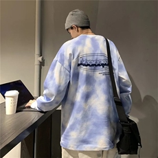 春秋季圆领ins扎染卫衣男bf外套长袖T恤宽松休闲上衣W3597-P26，男装卫衣，星座512-2