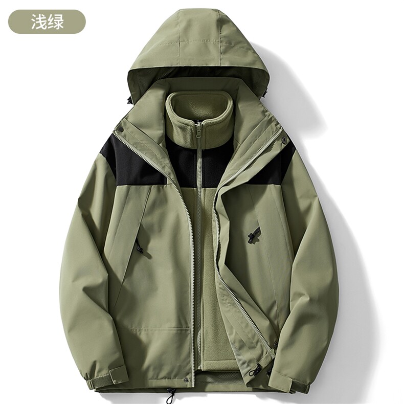 23658-特P70冬季男女同款三合一冲锋衣摇粒内胆连帽棉衣外套,男装夹克,星座109-1